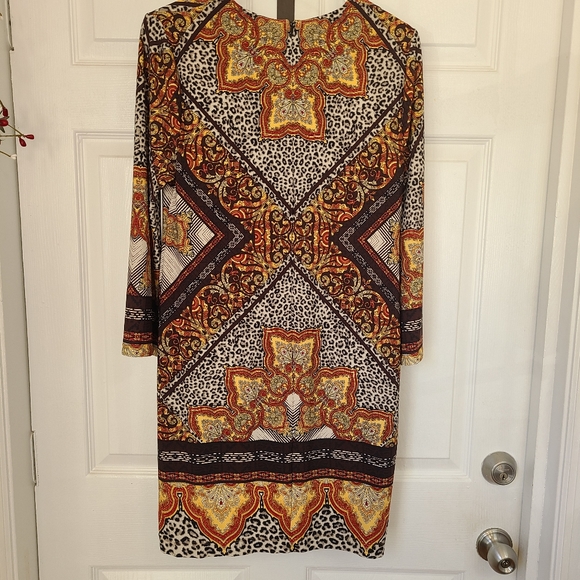 (1440) Chico's Woman's Long Sleeve Dress, Size: 0P Color: African Print - Picture 12 of 14